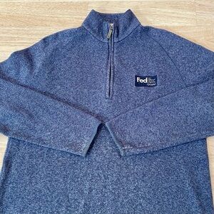 FedEx Ground Pullover Mens L Bluish Grey 1/4 Zip Camp David Shirt Jacket Sweater